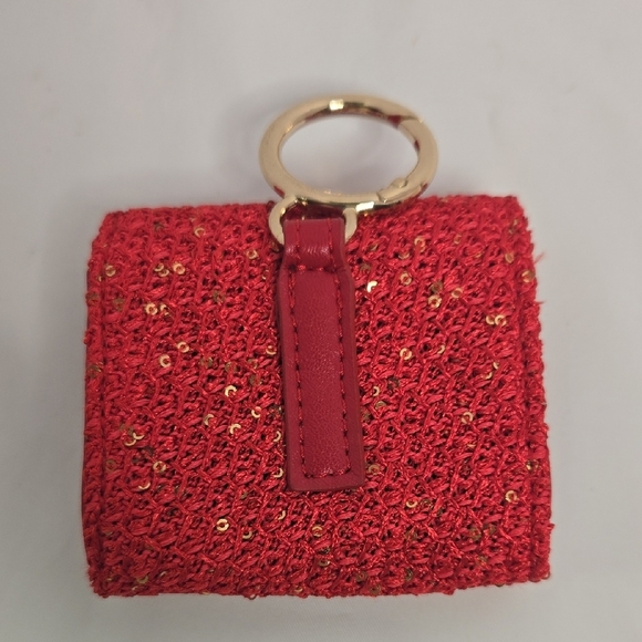 St. John Scarlet and Gold Mini Bag. key ring - Picture 3 of 7